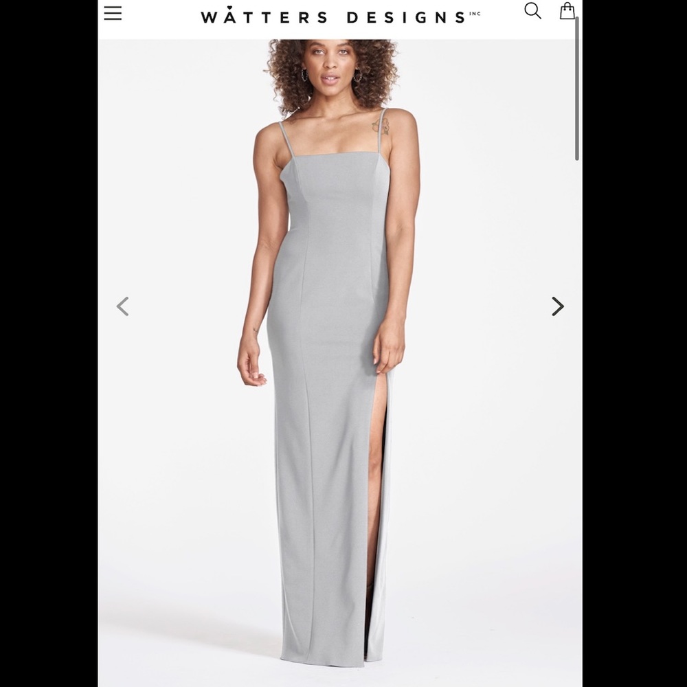 NWT Watters Crepe Bridesmaid Dress 00804 French Blue Size 12 LONG